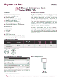 Click here to download VN0550N3-G Datasheet