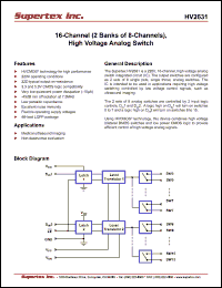 Click here to download HV2631 Datasheet