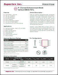 Click here to download TP2635N3-G Datasheet