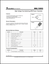 Click here to download SBL13003 Datasheet