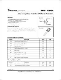 Click here to download SBR13003 Datasheet