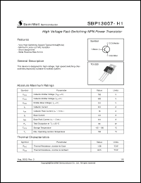 Click here to download SBP13007-H1 Datasheet