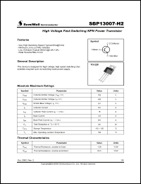 Click here to download SBP13007-H2 Datasheet