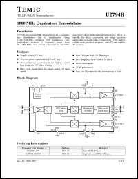 Click here to download U2794 Datasheet