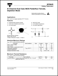 Click here to download BF964 Datasheet