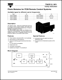 Click here to download TSOP1233WI1 Datasheet