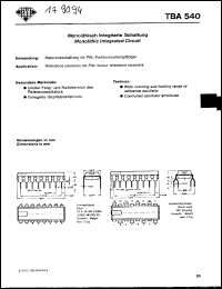 Click here to download TBA540 Datasheet