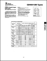 Click here to download CD4001UBE Datasheet