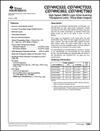 Click here to download CD54HC533F3A Datasheet