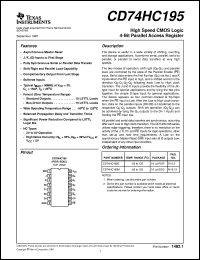 Click here to download CD54HC195 Datasheet