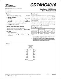 Click here to download CD74HC4016E Datasheet