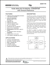 Click here to download ADS1110A4IDBVT Datasheet