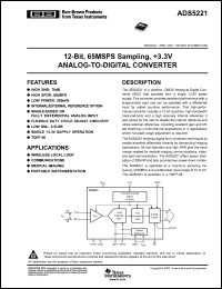 Click here to download ADS5221PFBT Datasheet