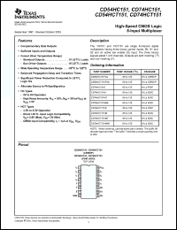 Click here to download CD54HC151 Datasheet
