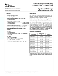 Click here to download CD74HCT259MT Datasheet