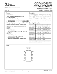 Click here to download 74HC4075 Datasheet