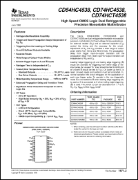 Click here to download CD74HCT4538 Datasheet