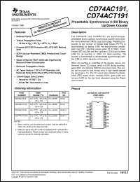 Click here to download CD74ACT191E Datasheet