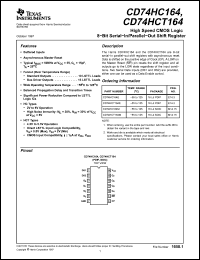 Click here to download CD74HC164 Datasheet