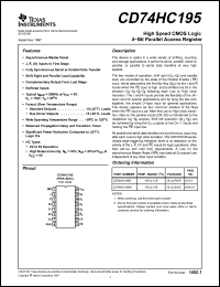 Click here to download CD74HC195 Datasheet