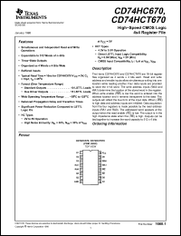 Click here to download CD74HCT670 Datasheet