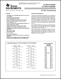 Click here to download CY74FCT163H245TSSOP Datasheet
