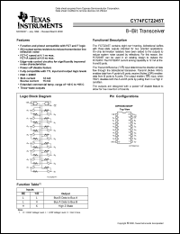 Click here to download CY74FCT2245TQSOP Datasheet