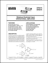 Click here to download OPA676JG Datasheet