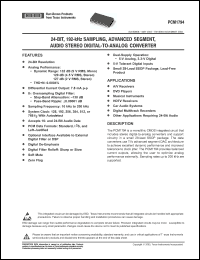 Click here to download PCM1794DBR Datasheet
