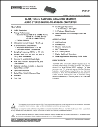 Click here to download PCM1794 Datasheet