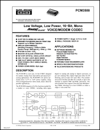 Click here to download PCM3500E/2K Datasheet