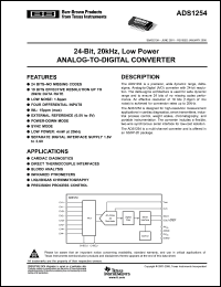 Click here to download ADS1254E/2K5G4 Datasheet