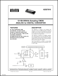 Click here to download ADS7810UE4 Datasheet