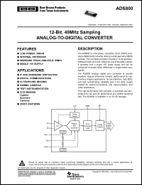 Click here to download ADS800U/1KG4 Datasheet