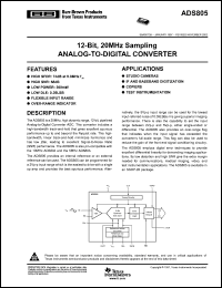 Click here to download ADS805E/1KG4 Datasheet