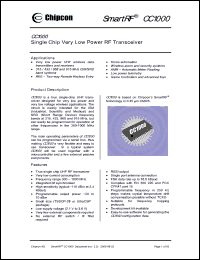 Click here to download CC1000-RTR1 Datasheet