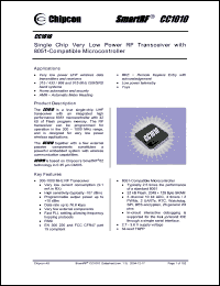Click here to download CC1010-RTR1 Datasheet