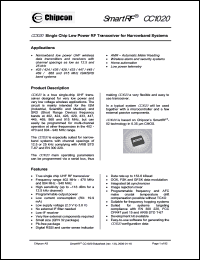Click here to download CC1020RHH Datasheet