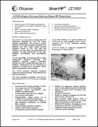 Click here to download CC1150-RTY1 Datasheet