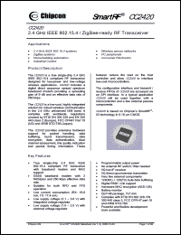 Click here to download CC2420RTCR Datasheet