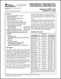 Click here to download CD54HC163 Datasheet