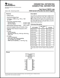 Click here to download CD74HC164MT Datasheet