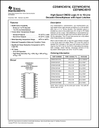 Click here to download CD74HC4514ME4 Datasheet