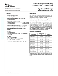 Click here to download CD74HC259ME4 Datasheet