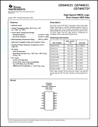 Click here to download CD74HC21EE4 Datasheet