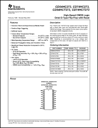 Click here to download CD74HC273ME4 Datasheet