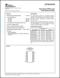 Click here to download CD74HC4016PW Datasheet