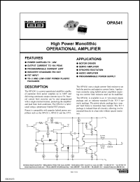 Click here to download OPA541APG3 Datasheet