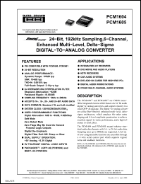 Click here to download PCM1605 Datasheet