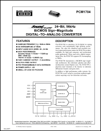 Click here to download PCM1704UNB Datasheet
